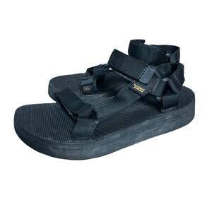 Teva Black Original Universal Sandals Size 8 Adjustable Hook And Loop
